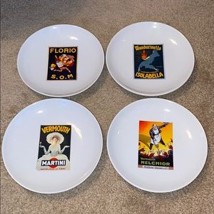 4 Pottery Barn 8” Vintage Cocktail Plates